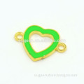 gold plated heart shape colourful oil drip loose kundan beads for jewelry making